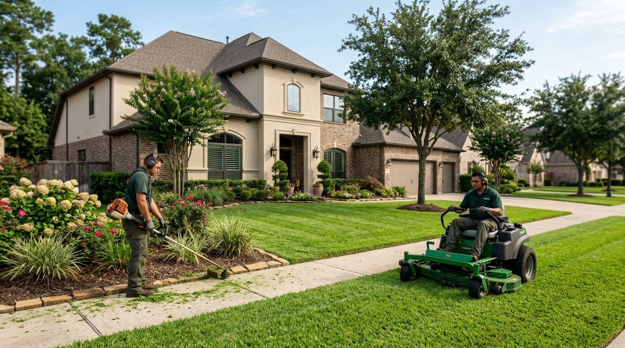 Landscapers serving Sharpstown